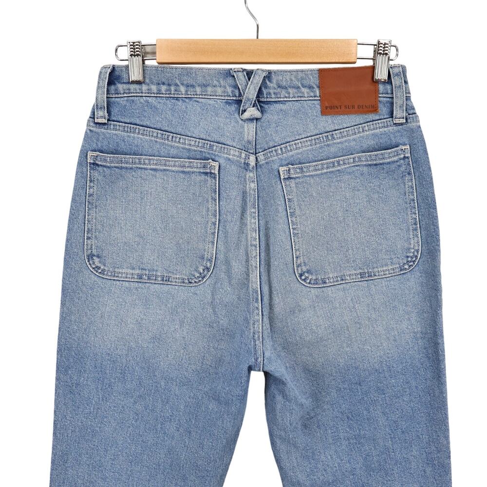 J. Crew Point Sur Kickout Crop Jean Light River Wash Front Patch Pockets Size 28 - Picture 6 of 7